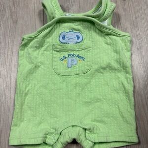 U.S. Polo Assn. Light Green Baby Romper